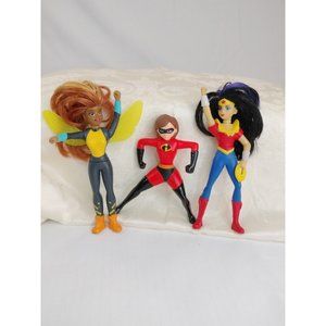 Mrs. Incredible, Wonder Woman, Super Hero Action Figures  lot of 3